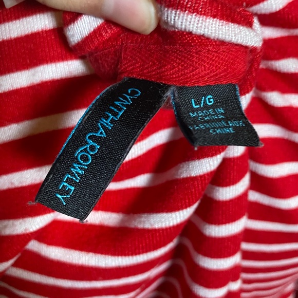 Cynthia Rowley Women’s Red and White Striped Top - Picture 6 of 6